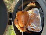 Thanksgiving Turkey - I collected drippings in pan; still put in foil in bottom of Joe