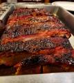 Spare ribs. Great smoke ring.