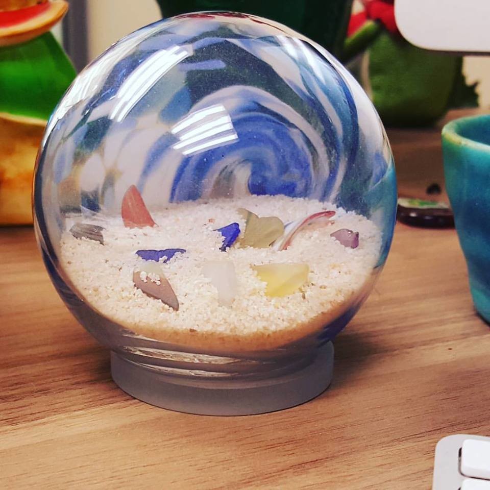 Sea Glass Paperweight Beach Decor, Sand, Sea Glass Goods