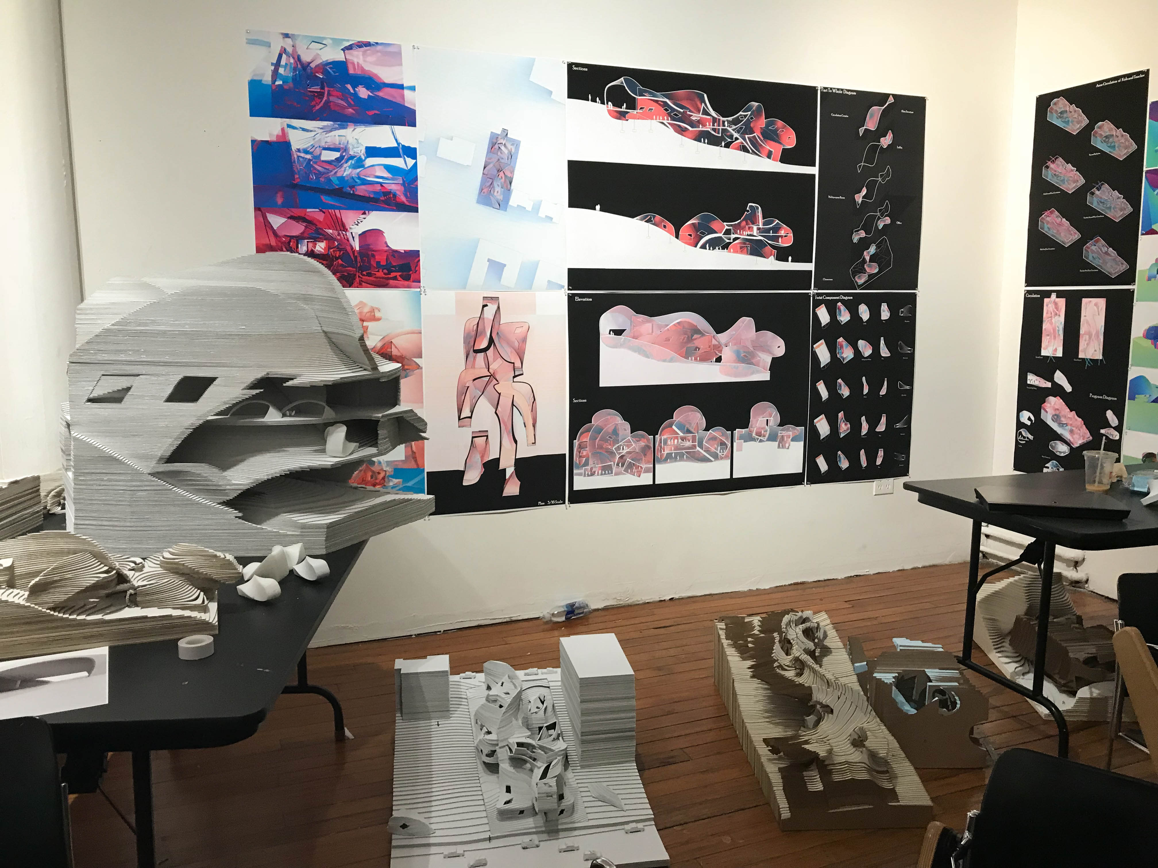 All of Morgan's laser cut architectural models