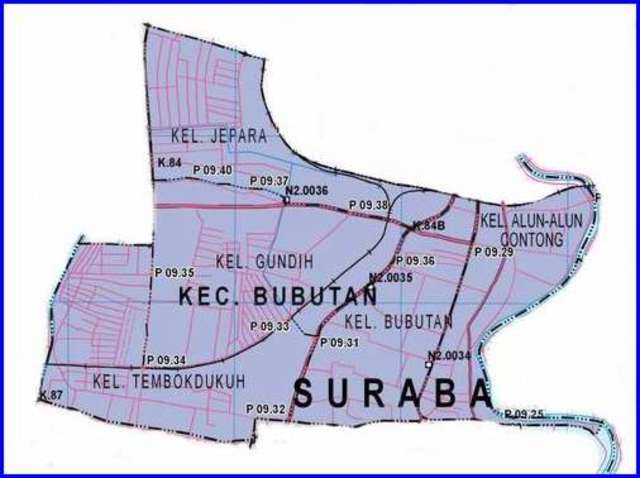 Peta Kecamatan Bubutan Surabaya Pusat  Lokanesia