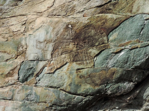 11. La superficie manomessa della Barma di Valtournenche mostra ancora qualche incisione su anfibolite alterata.