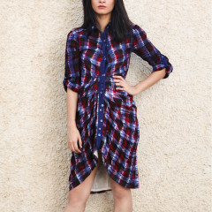 Pleated Shirt Dress