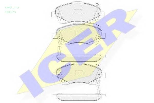 Фото запчасть №181573 ICER колодки торм toy avensiscorolla f 0306- КОЛОДКИ ТОРМ TOY AVENSISCOROLLA F 0306- 181573 ICER