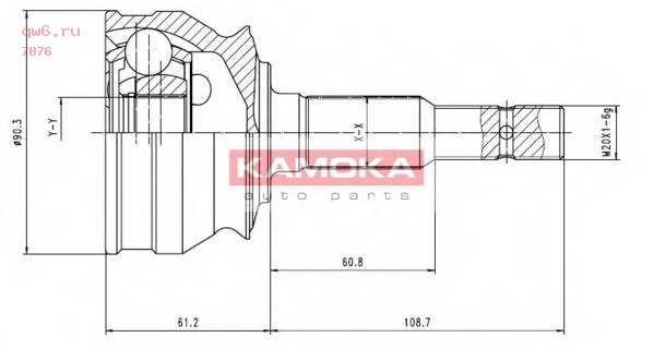 Фото запчасть №7076 KAMOKA Фото запчасти Шрус, внеш. 33/25/52MM OPEL ASTRA 91-98,KADETT