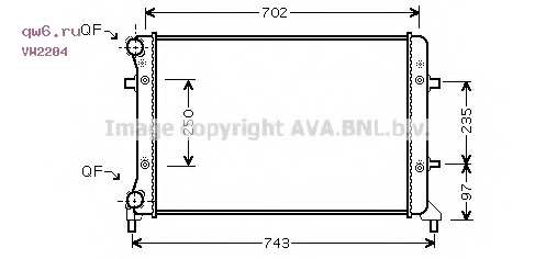 Фото запчасть №VW2204 AVA радиатор Радиатор VW2204 AVA