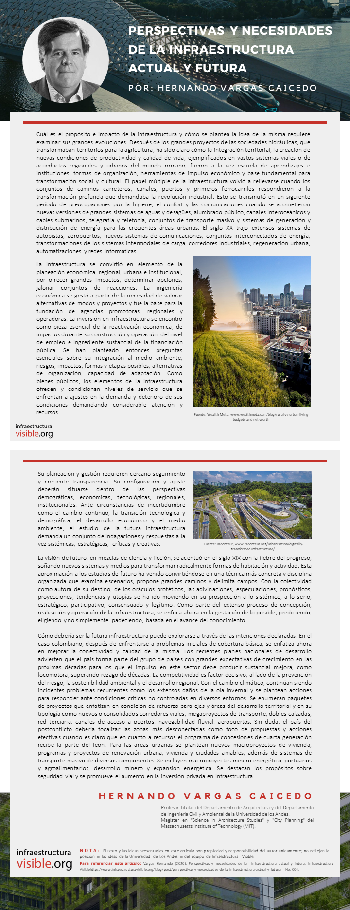Perspectivas y necesidades de la infraestructura actual y futura