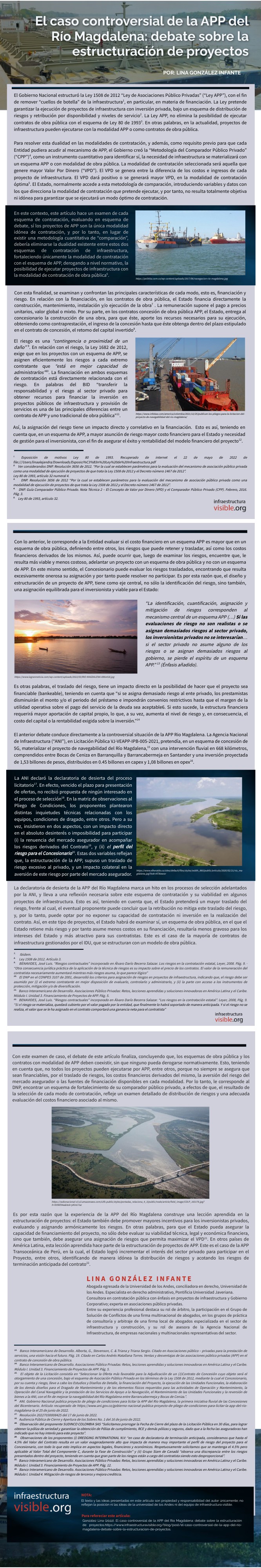 El caso controversial de la APP del Río Magdalena: debate sobre la estructuración de proyectos.