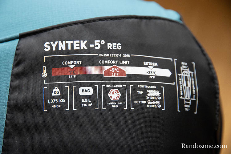 Sac de couchage Millet Syntek -5° Reg