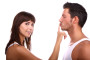 Woman Hushing Man