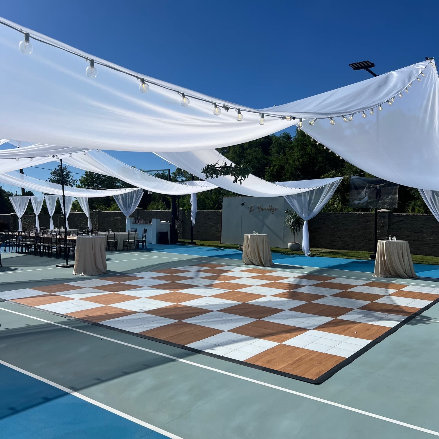 White and Wood Dance Floor