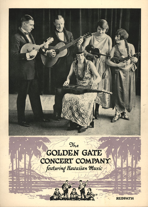 Golden Gate Hawaiian Band, c. 1920s. The guitarist in the center plays a Weissenborn Style 3 or 4. Courtesy of Ben Elder.