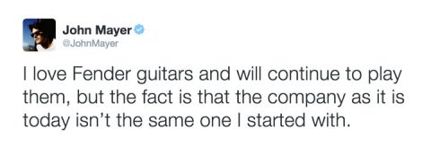 I love Fender guitars and will continue to play them, but the fact is that the company as it is today isn’t the same one I started with.