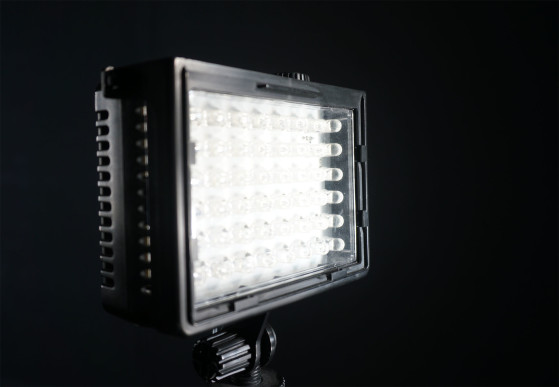 For illuminating charts evenly at low light levels we use LitePanels Micro adjustable LED lights.