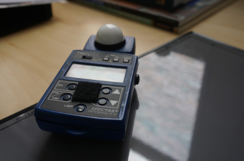 To accurately judge the light level used to illuminate our test charts and rigs we rely on Spectra IV light meters.