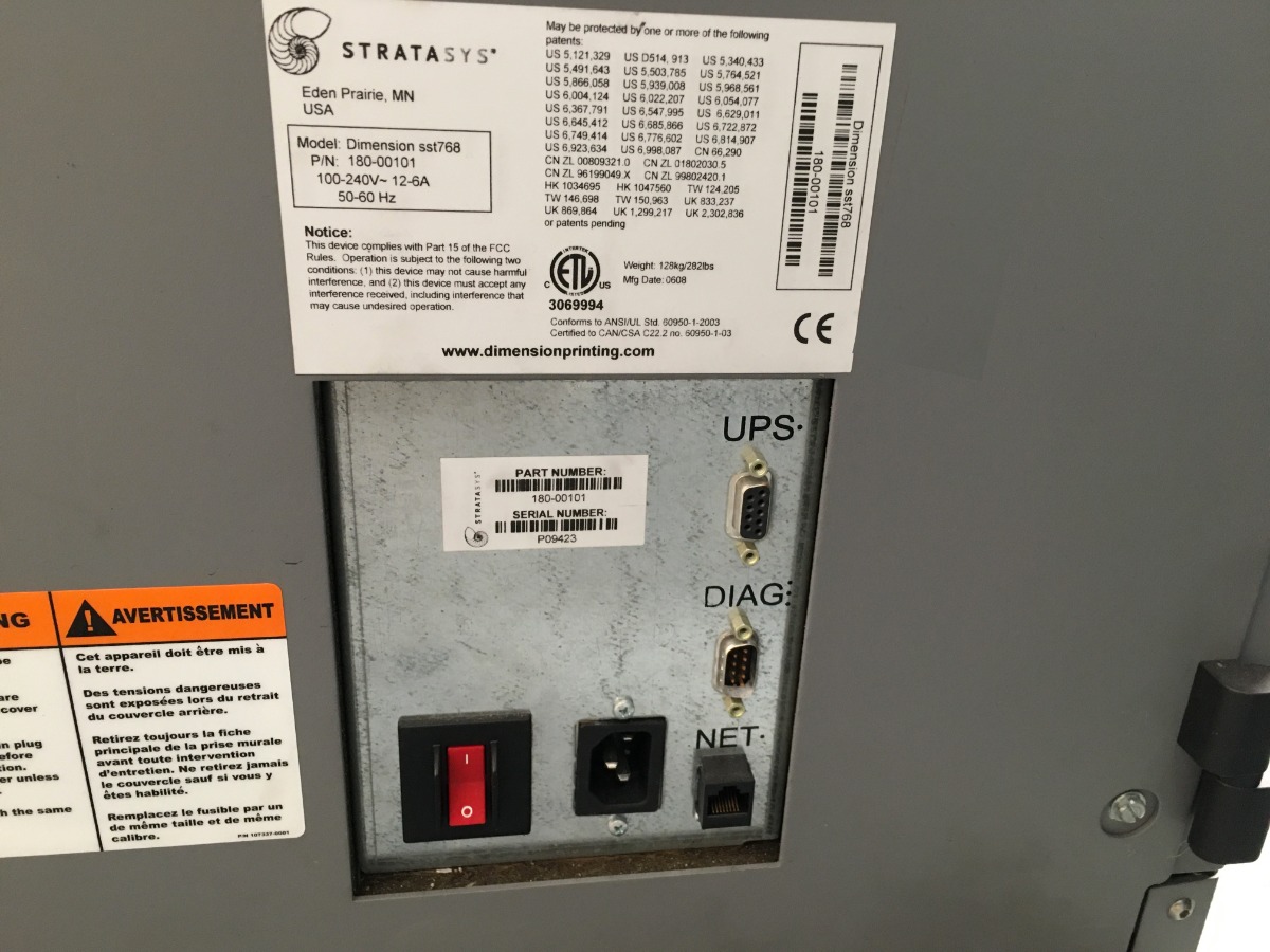 Dimension SST 768 3D printer Untested just £500 Item ID 15746