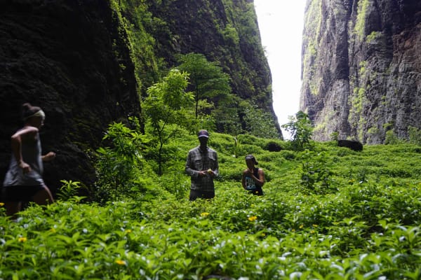 arrival at waterfall