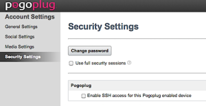 PogoPlug Security Settings