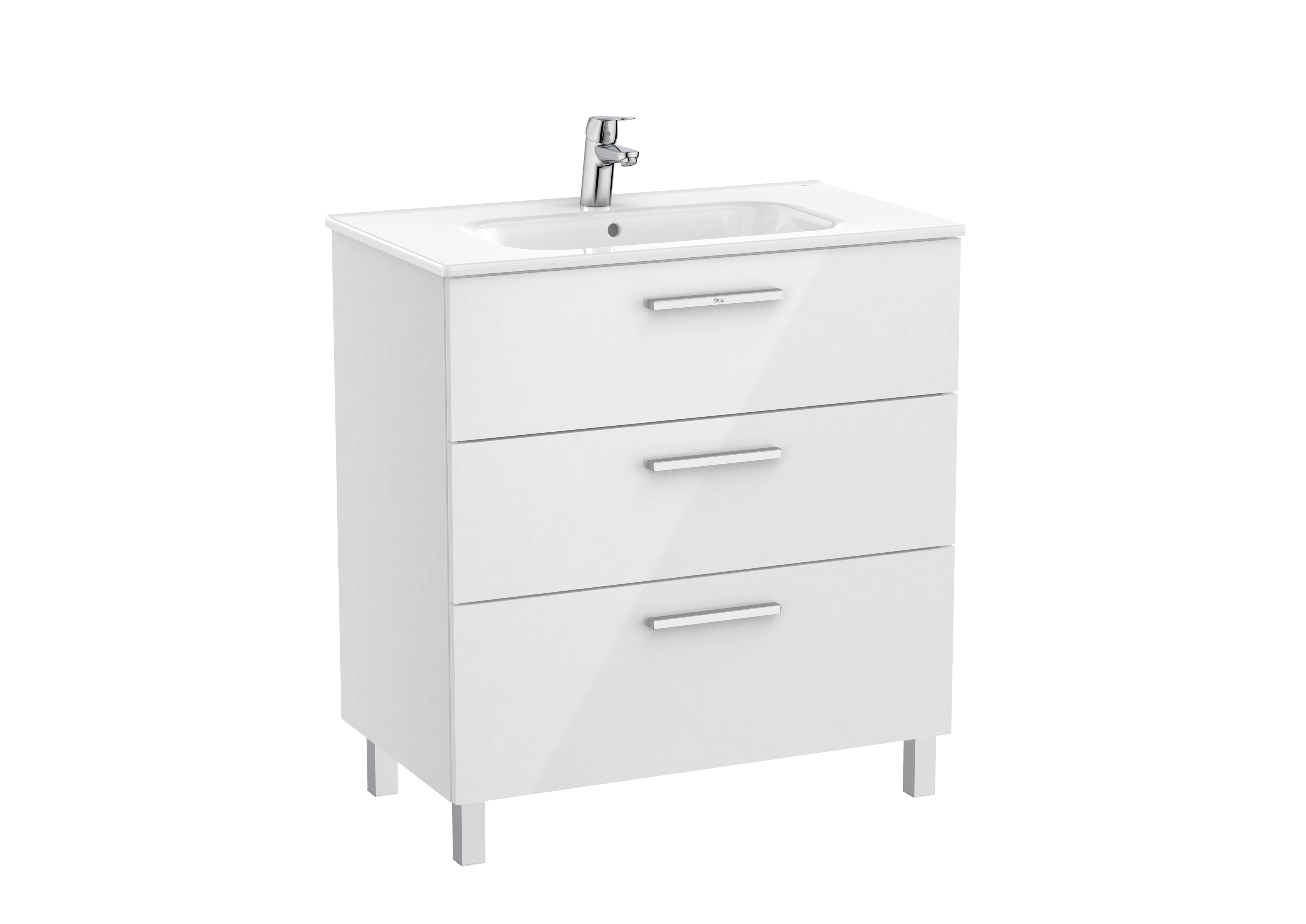 Victoria unik meuble 3 tiroirs + lavabo 800mm blanc brillant