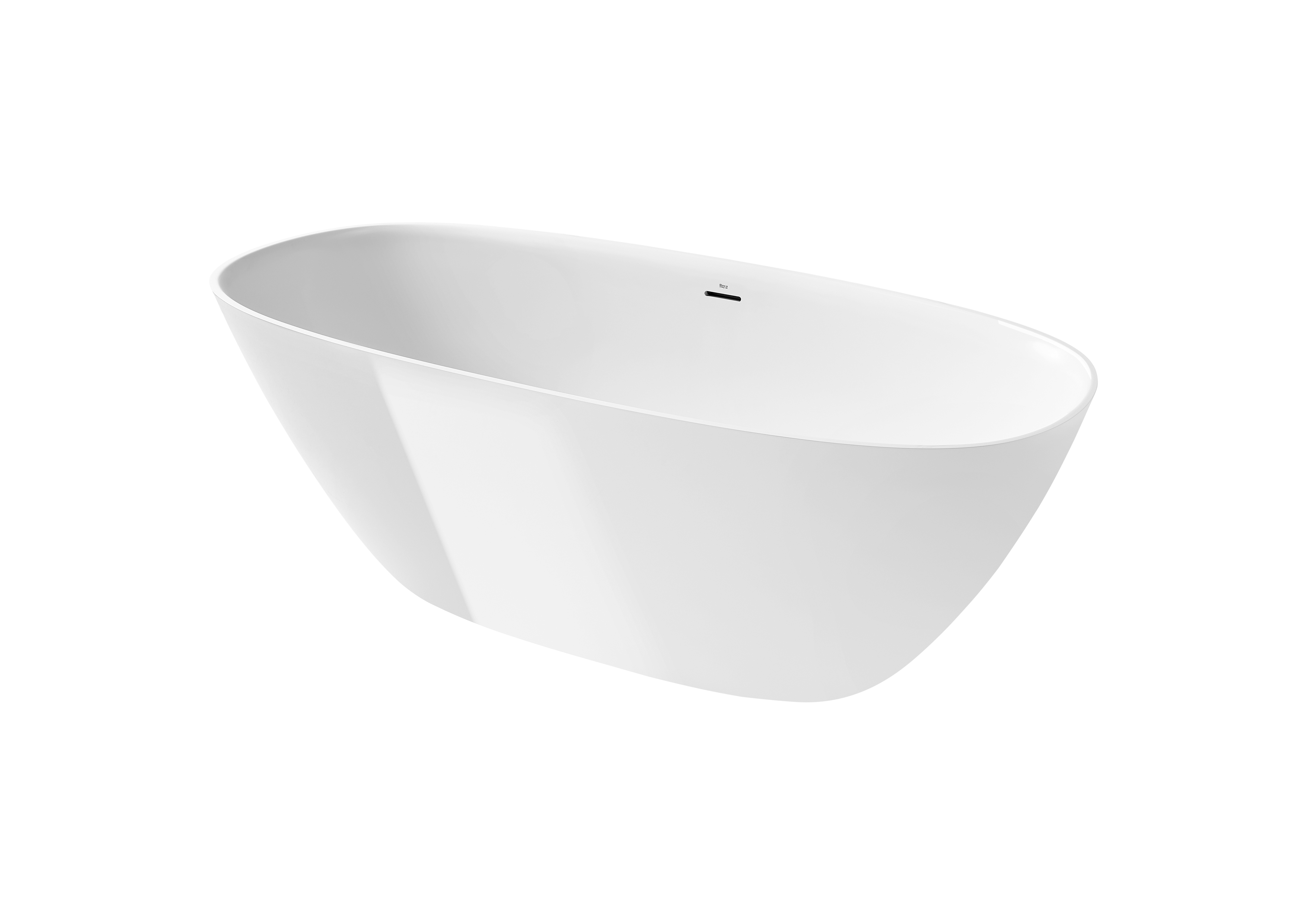 Ariane baignoire îlot en stonex avec trop plein 1650 x 750 blanc
