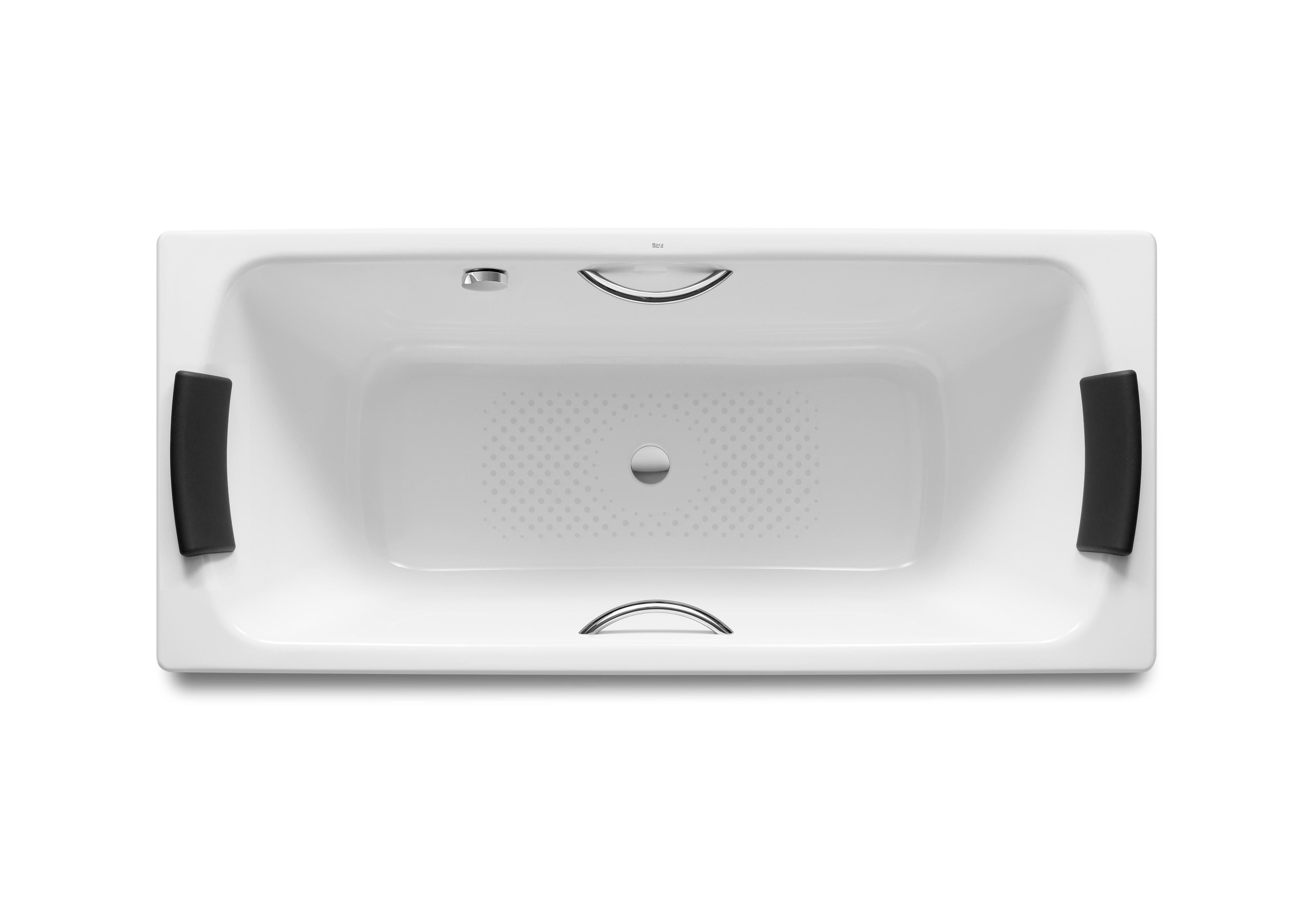 Lun plus baig.acier 1800x800x440 fad/pieds+poignées blanc