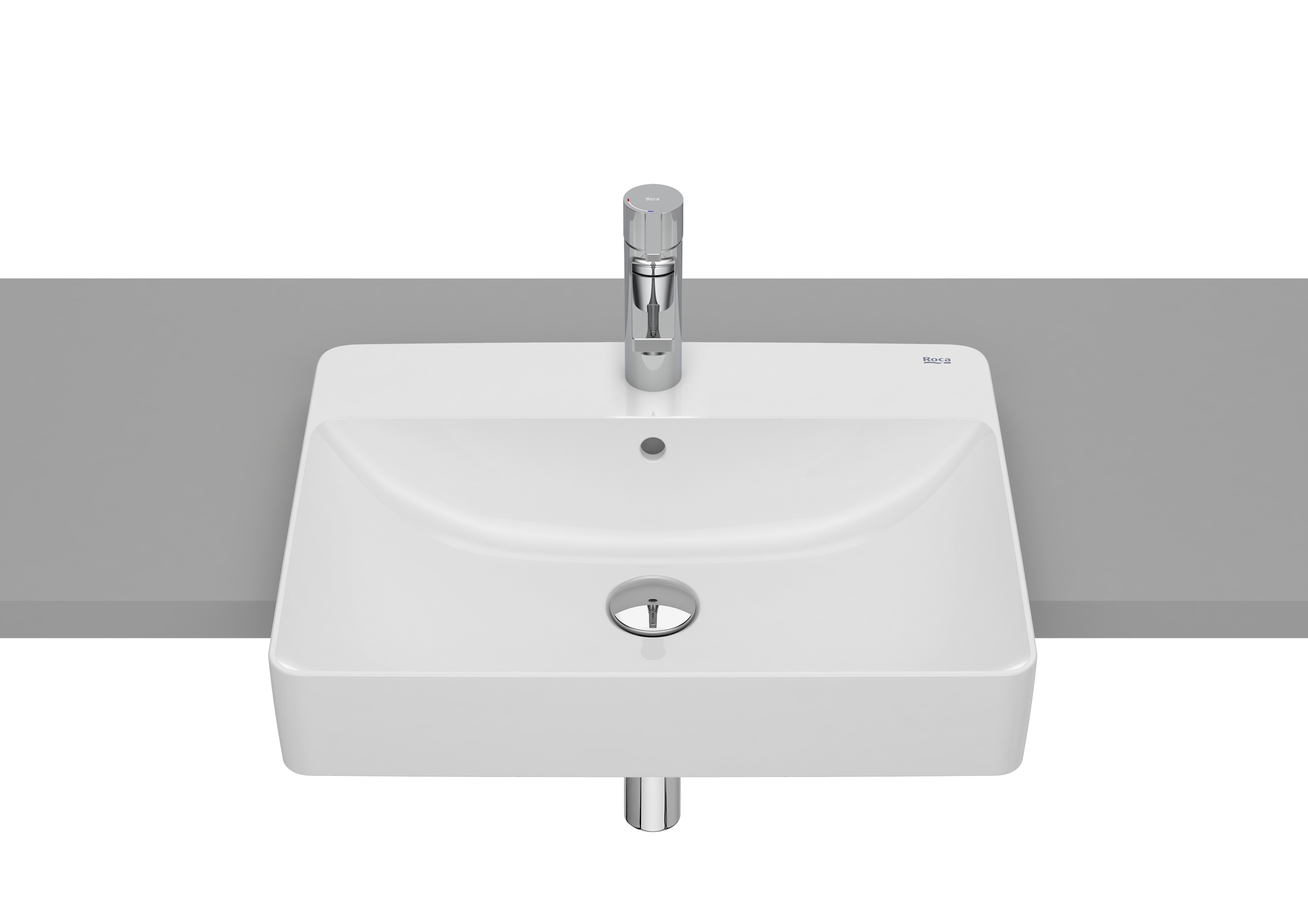 Inspira lavabo semi-encastrée en fineceramic 550x420 blanc brillant