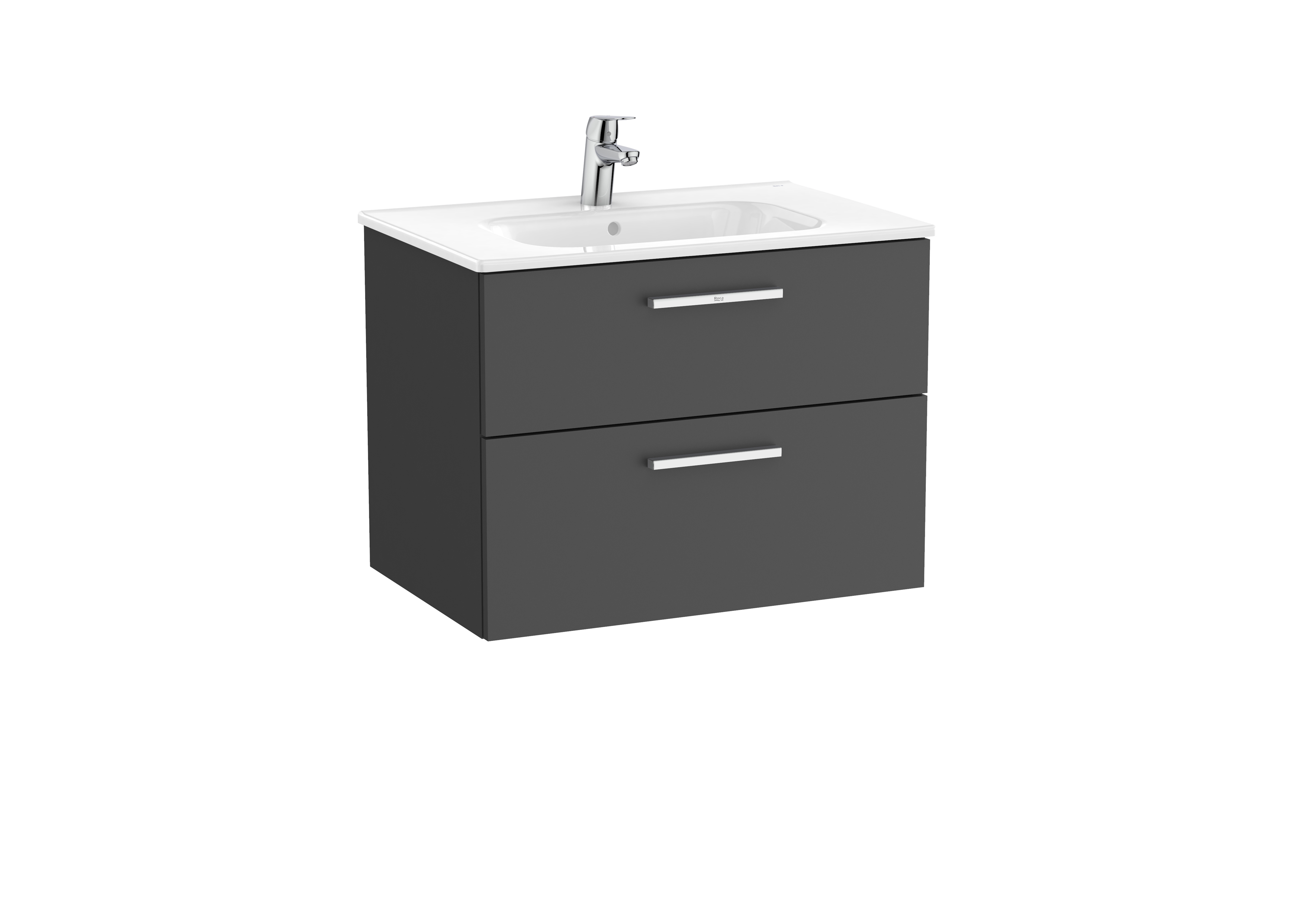 Victoria unik meuble 2 tiroirs + lavabo 700mm gris anthracite