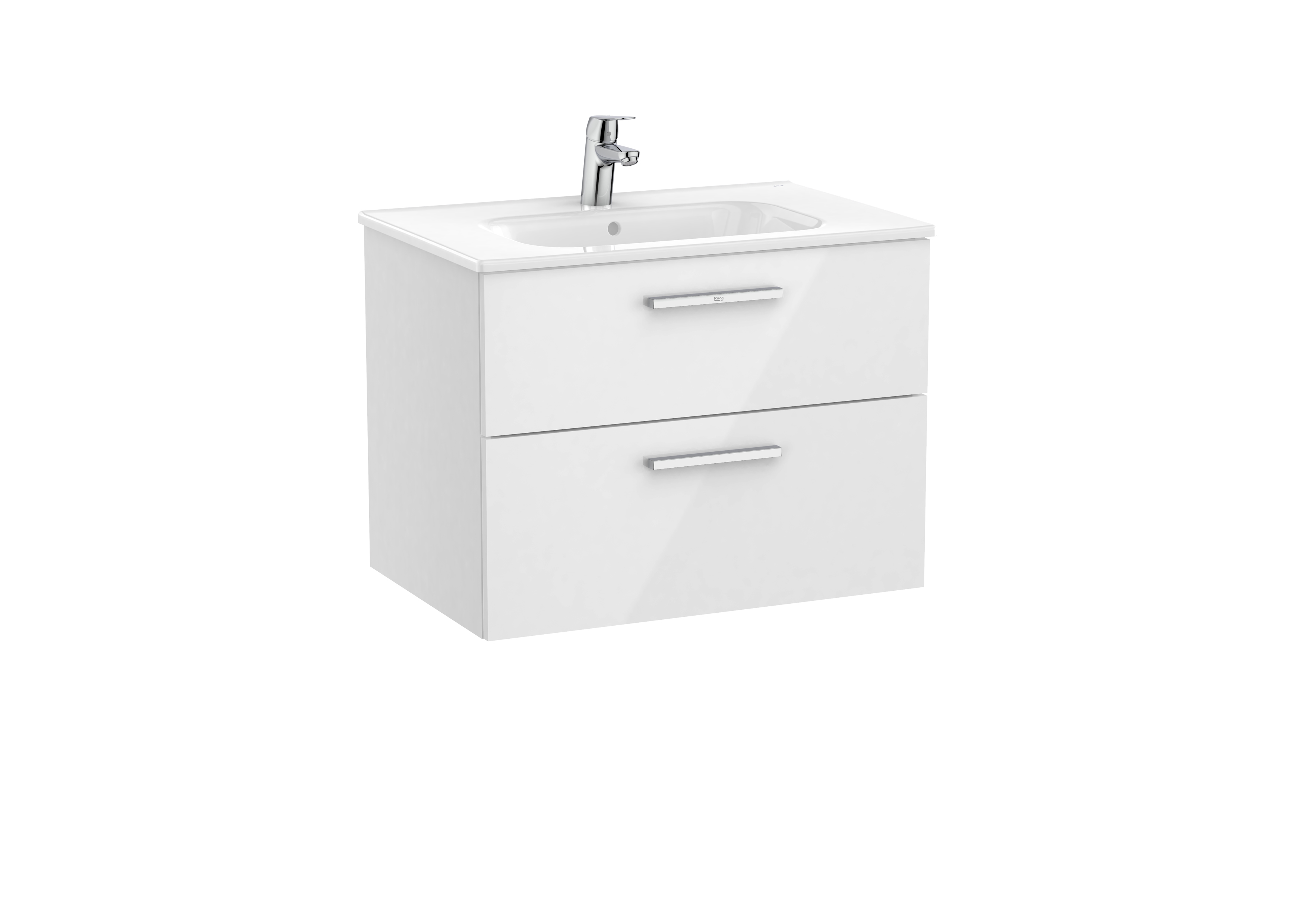 Victoria unik meuble 2 tiroirs + lavabo 700mm blanc brillant