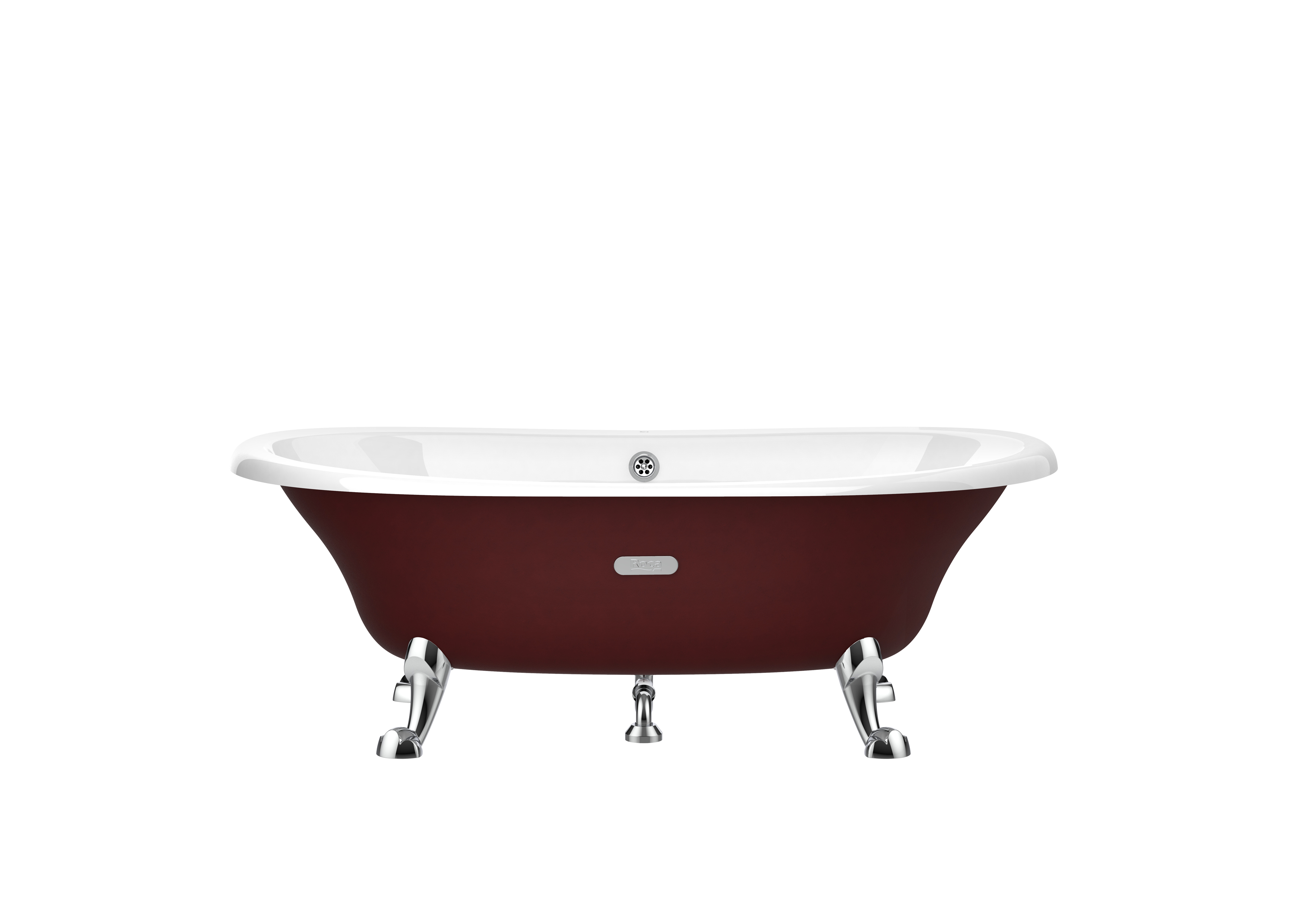 Newcast cuve seule 1700 x 850 ext bordeaux sans pied blanc