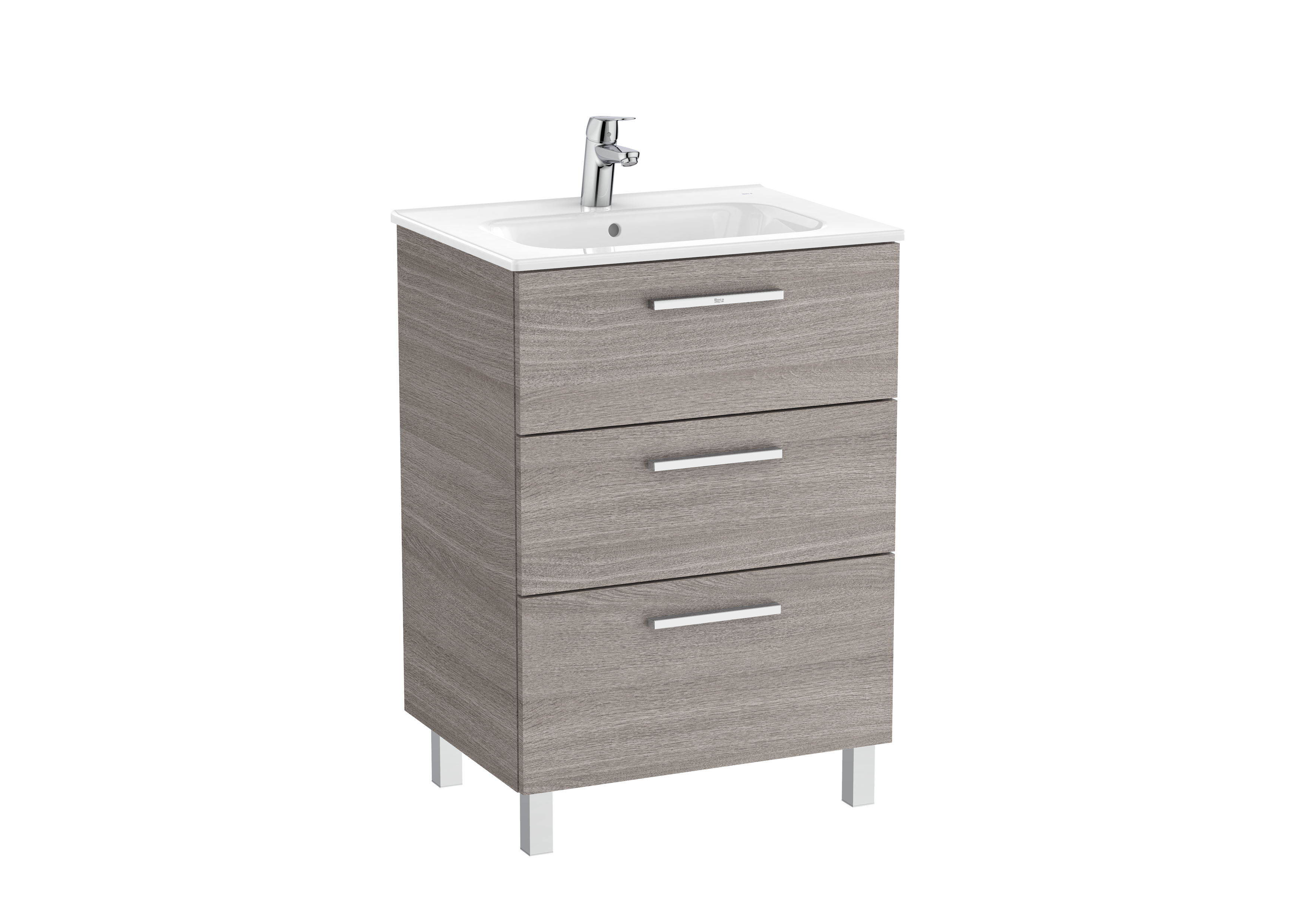 Victoria unik meuble 3 tiroirs + lavabo 600mm city oak