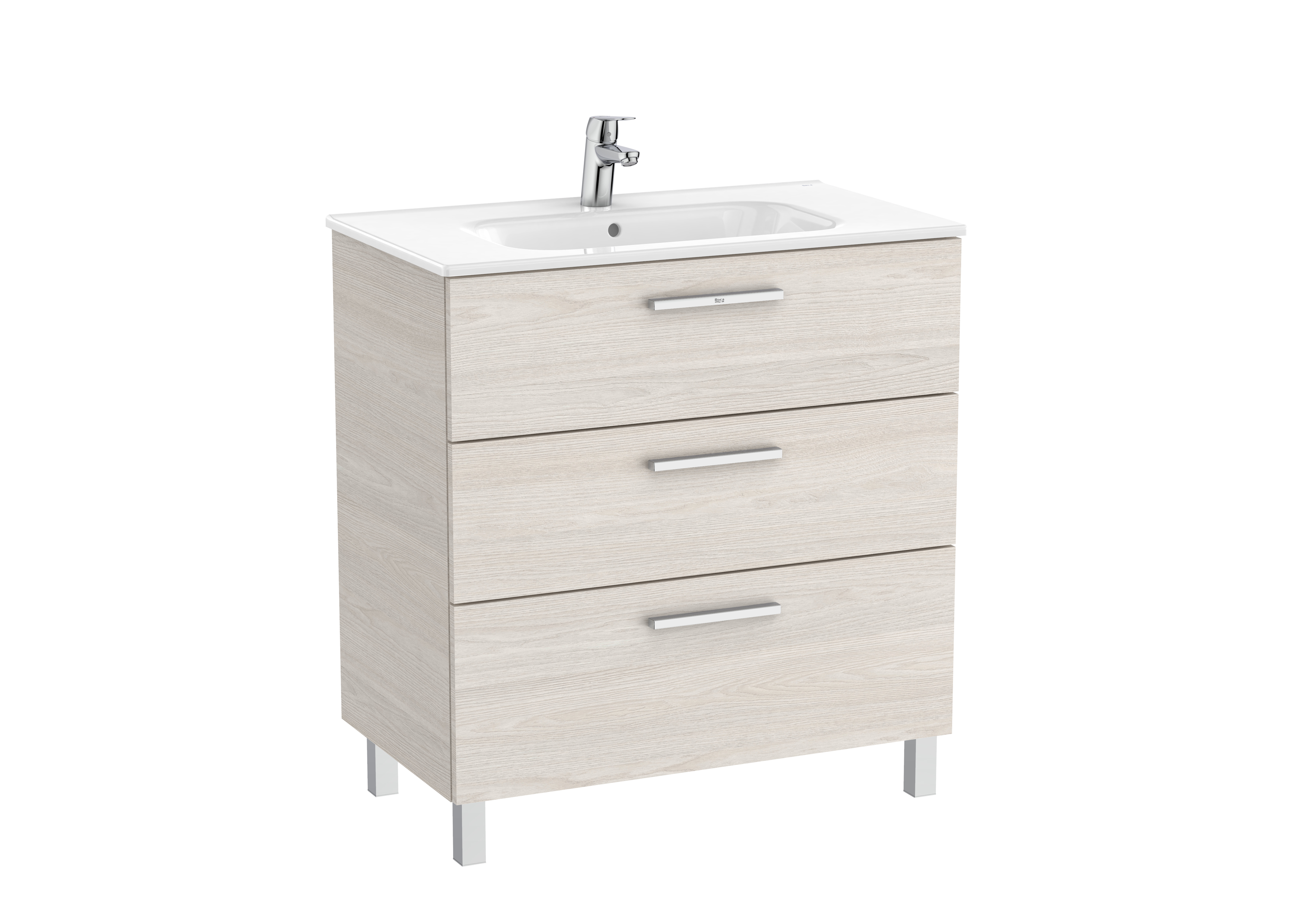 Victoria unik meuble 3 tiroirs + lavabo 800mm frêne nordic