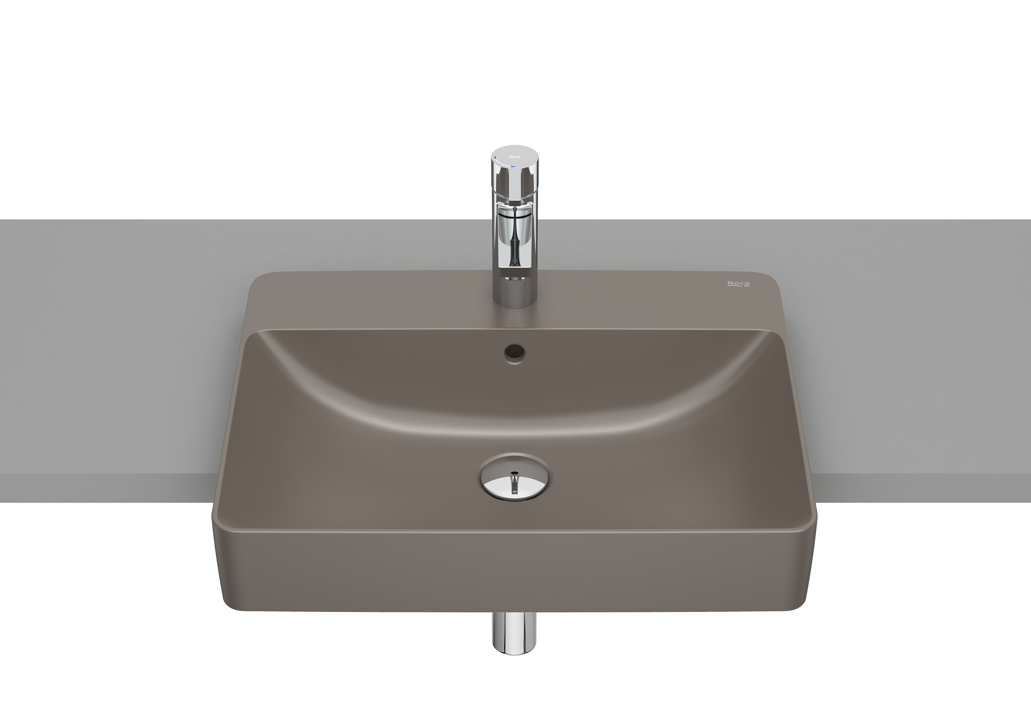 Inspira lavabo semi-encastrée en fineceramic 550x420 café