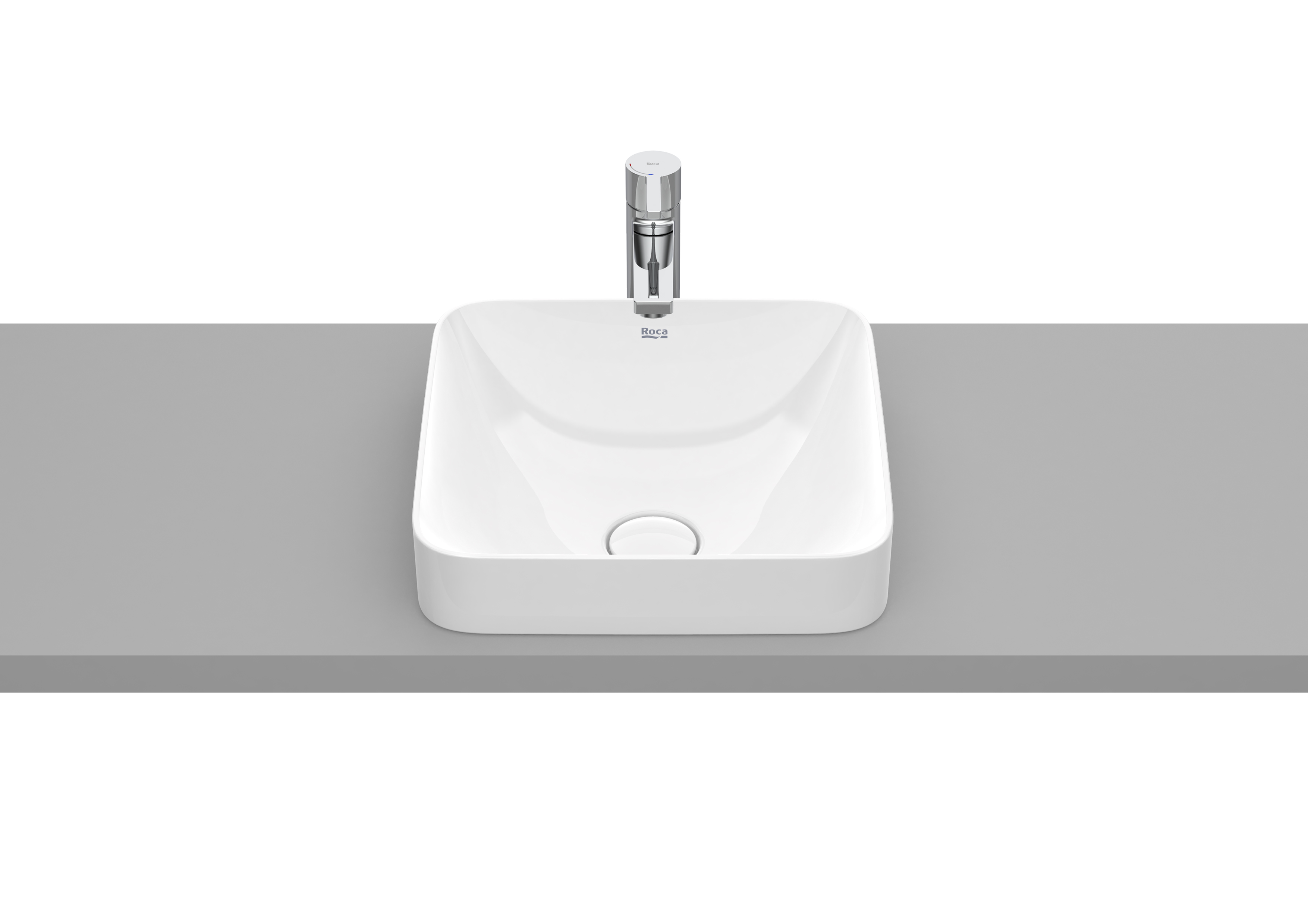 Inspira square lavabo semi-encastre 37x37 blanc