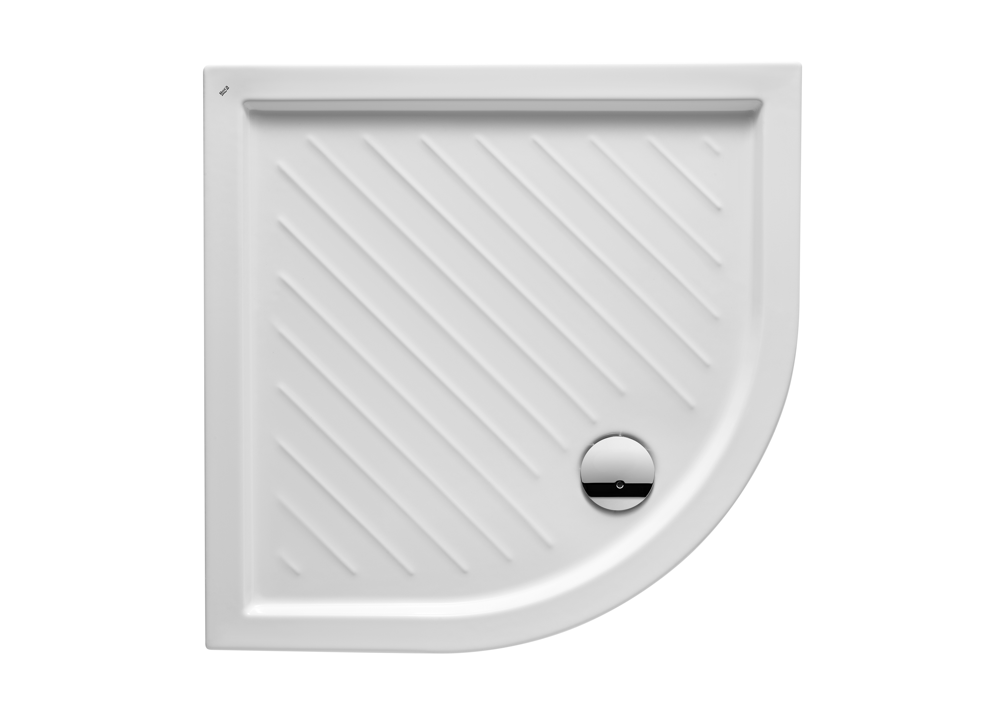 Roma receveur d'angle extra-plat en céramique 800x800x55 (r550) ø90