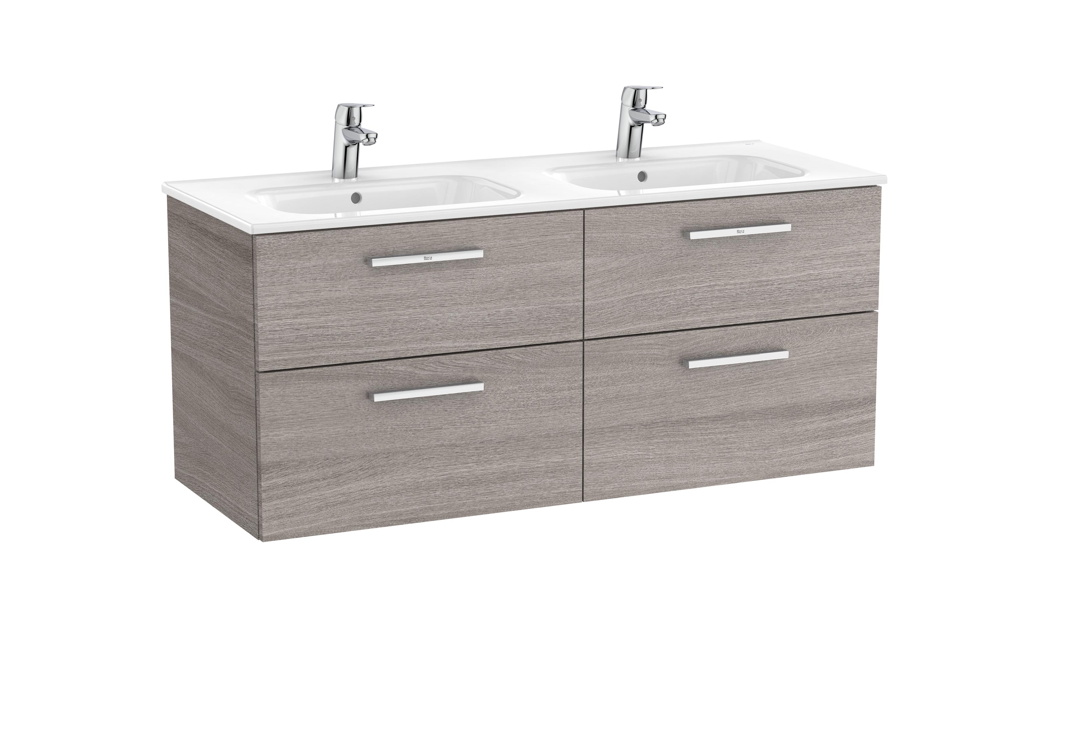 Victoria unik meuble 4 tiroirs + lavabo double 1200mm city oak