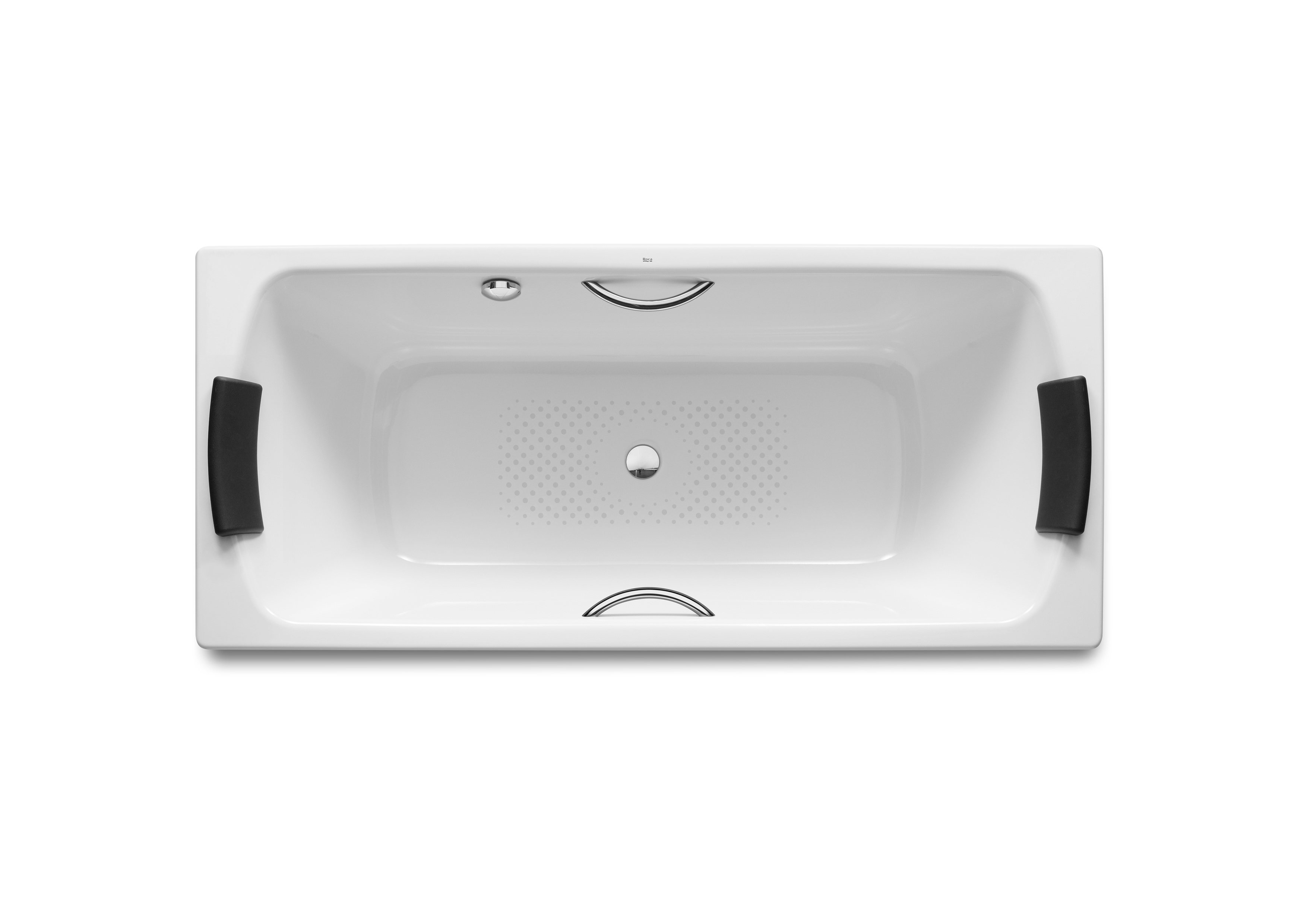 Lun plus baig.acier 1700x750x440 fad/pieds+poignées blanc