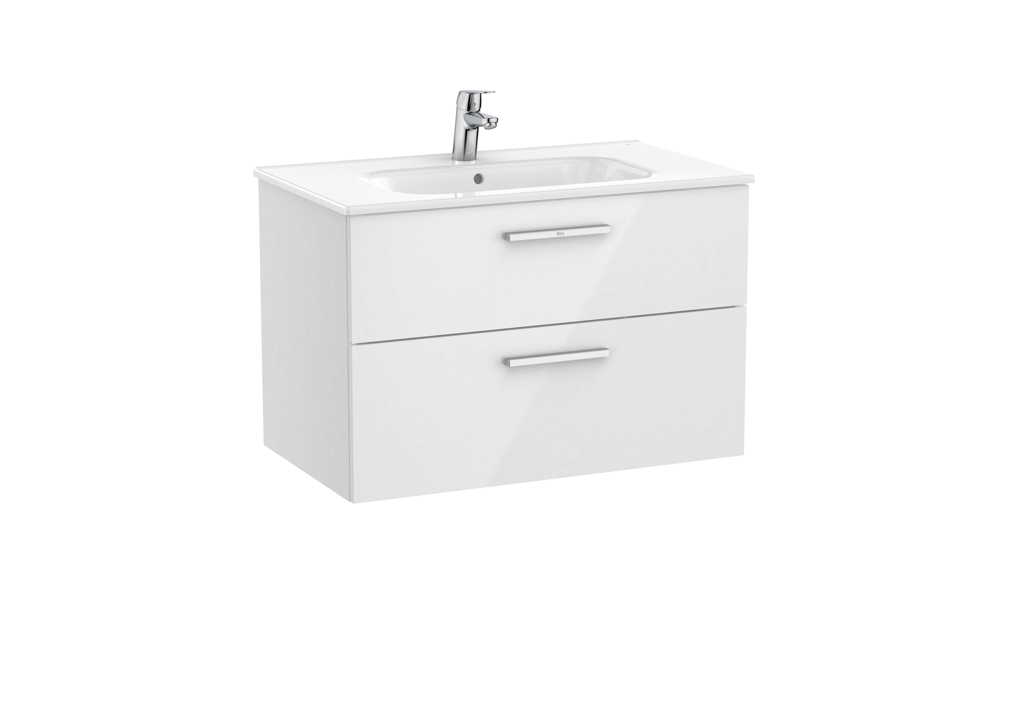 Victoria unik meuble 2 tiroirs + lavabo 800mm blanc brillant