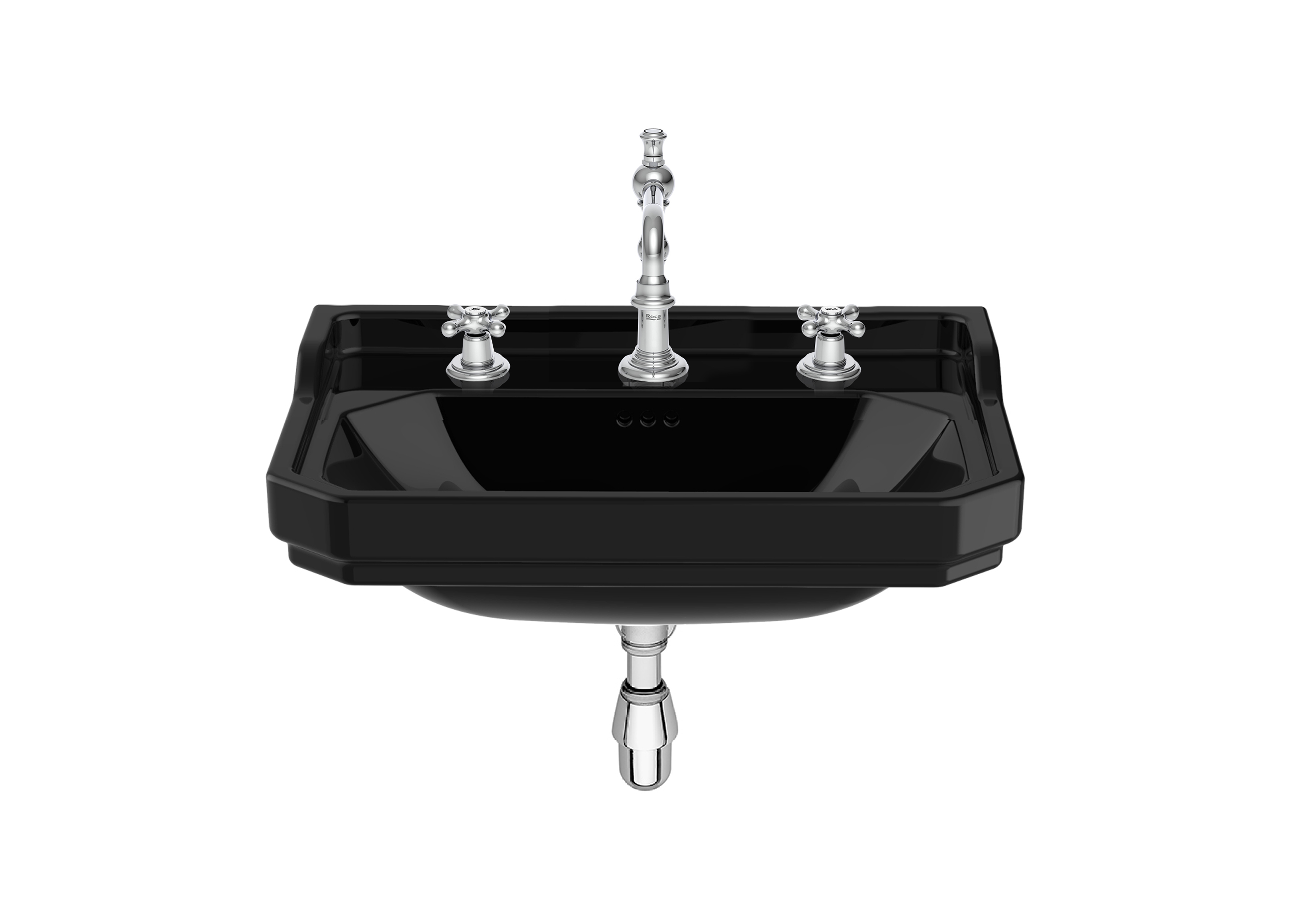 Carmen lavabo mural 650mm perce 3t noir