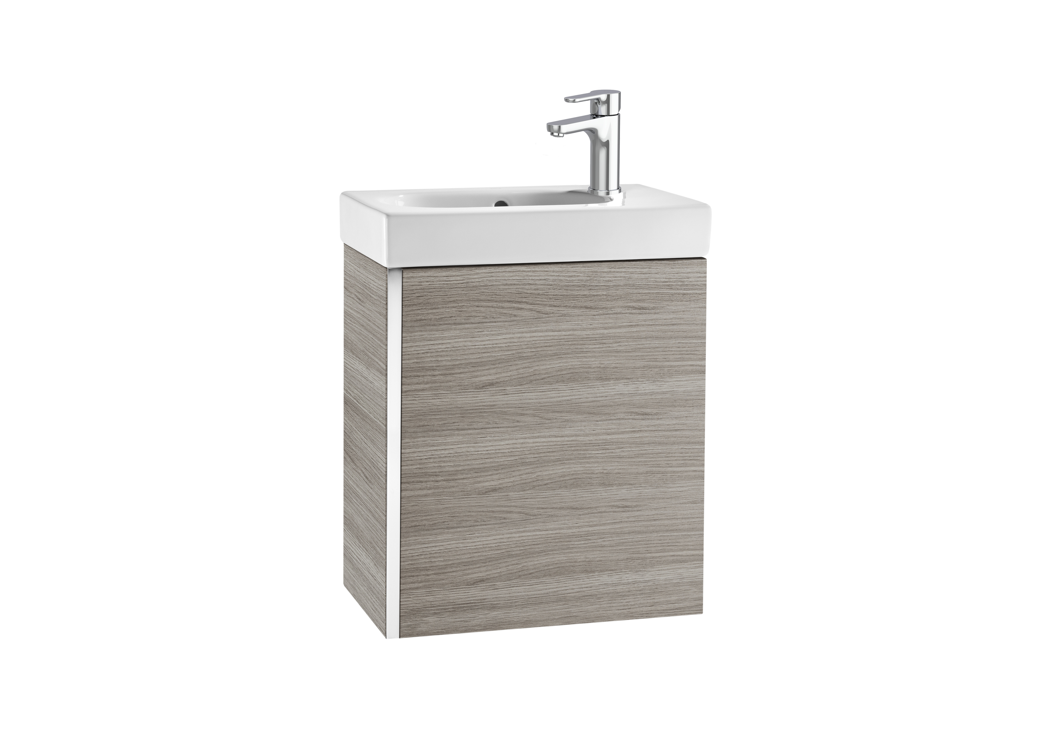 Unik mini meuble compact + lave-mains en porcelaine gris sable