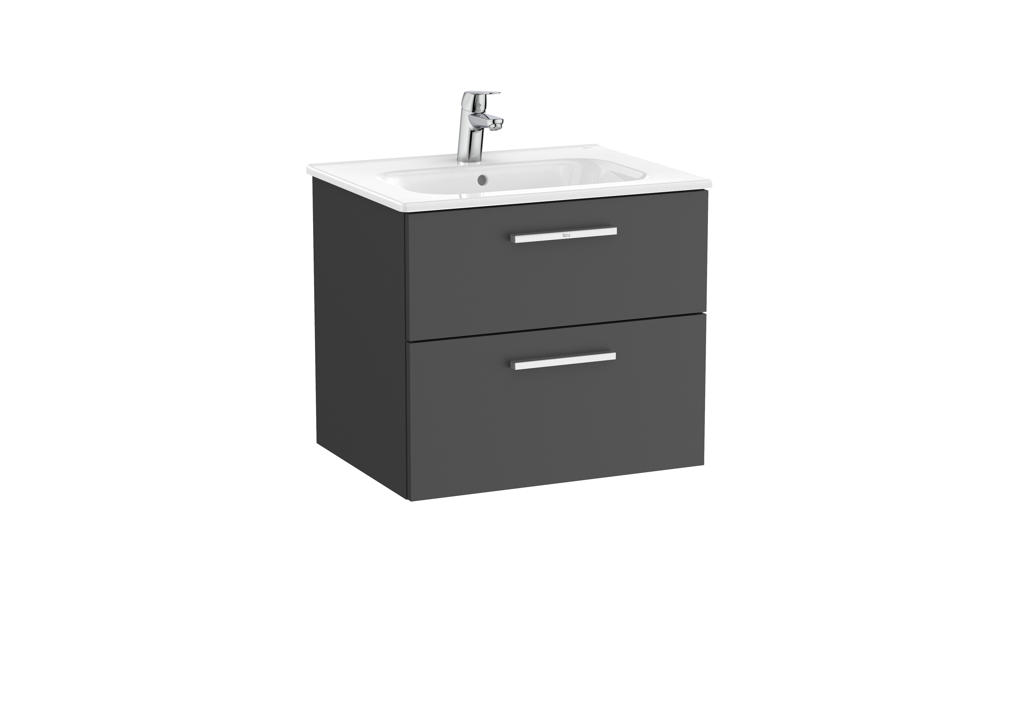 Victoria unik meuble 2 tiroirs + lavabo 600mm gris anthracite