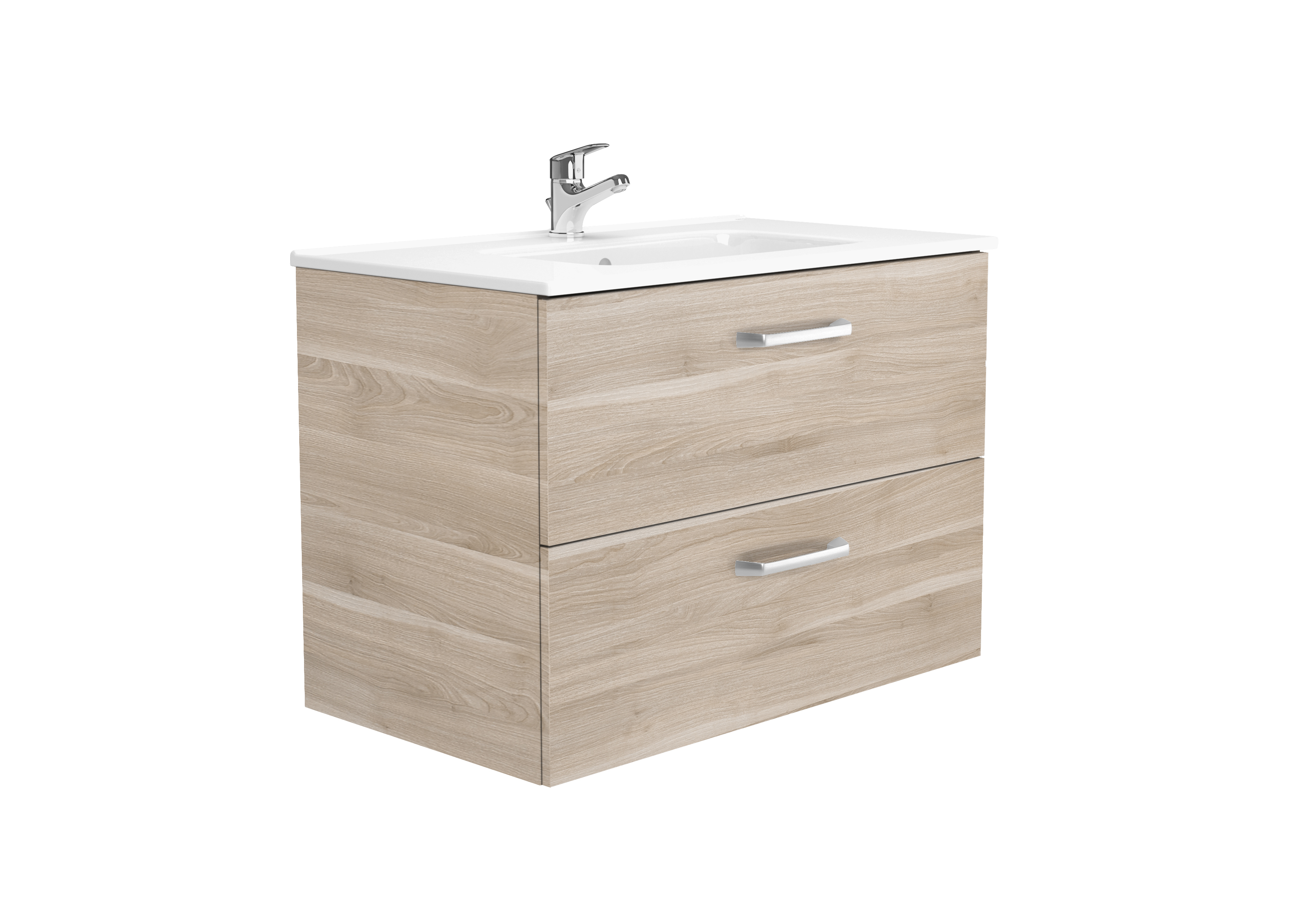 Adele unik meuble 2 tiroirs + lavabo 800mm bouleau