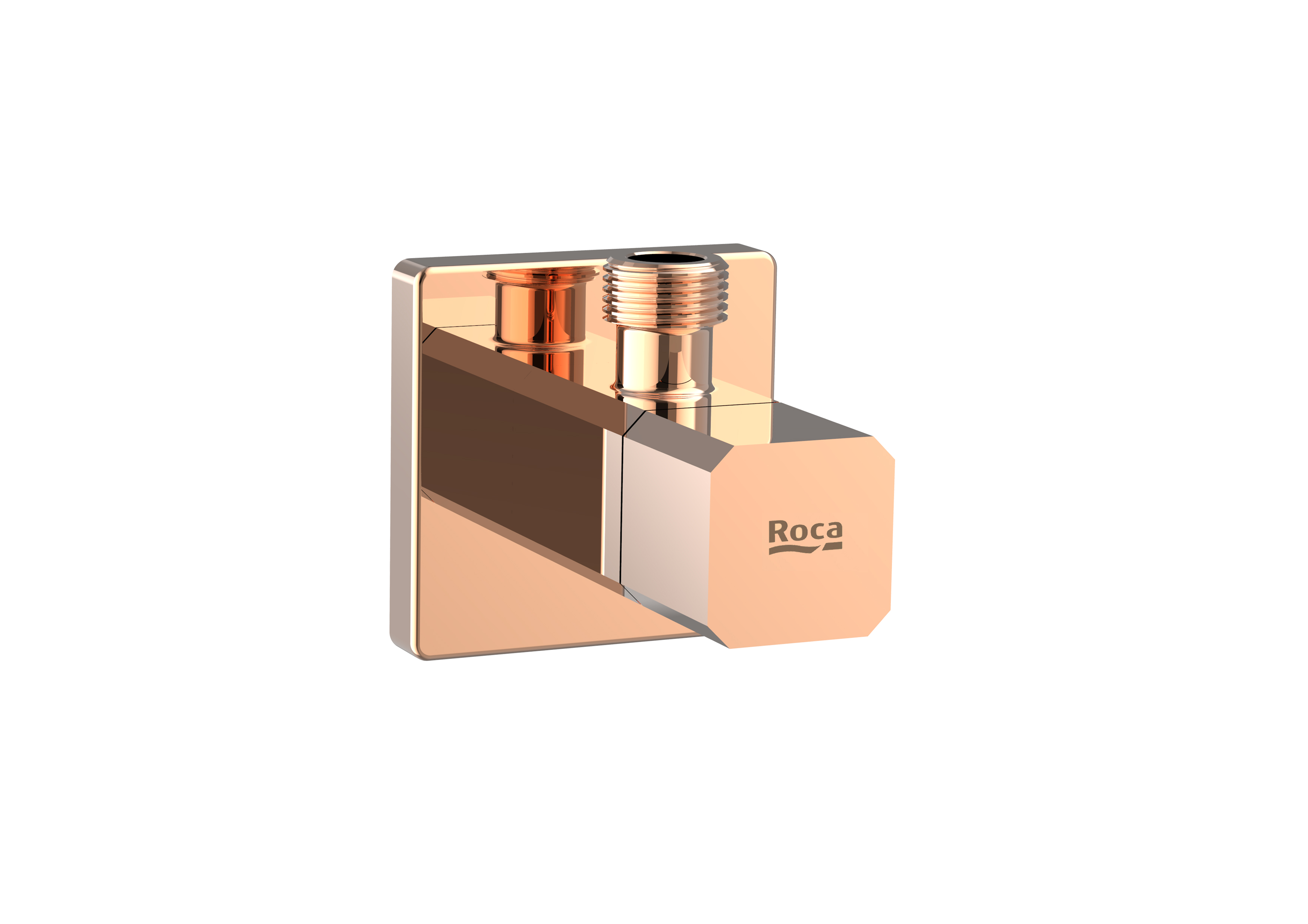 Robinet d'arrêt équerre square tête céramique 1/2 rose gold