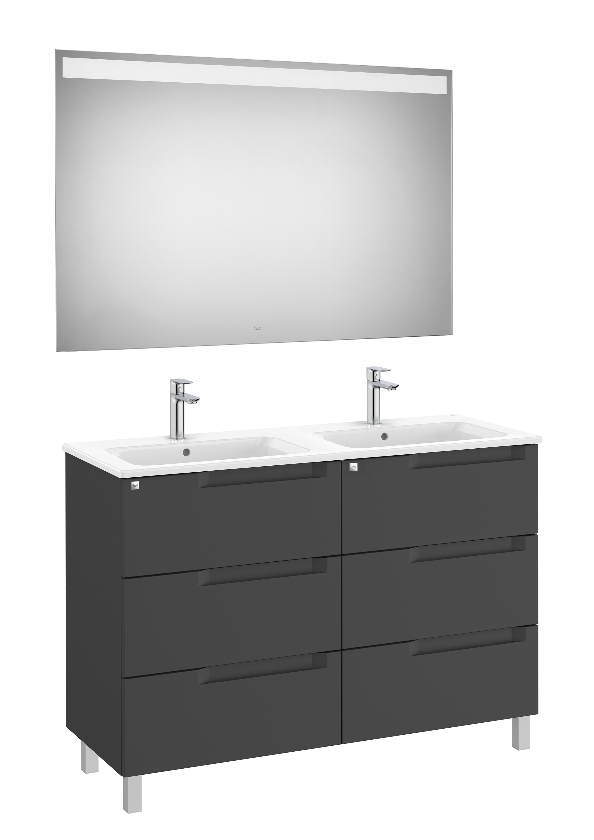 Aleyda pack 6 tiroirs 1200 mm noir mat