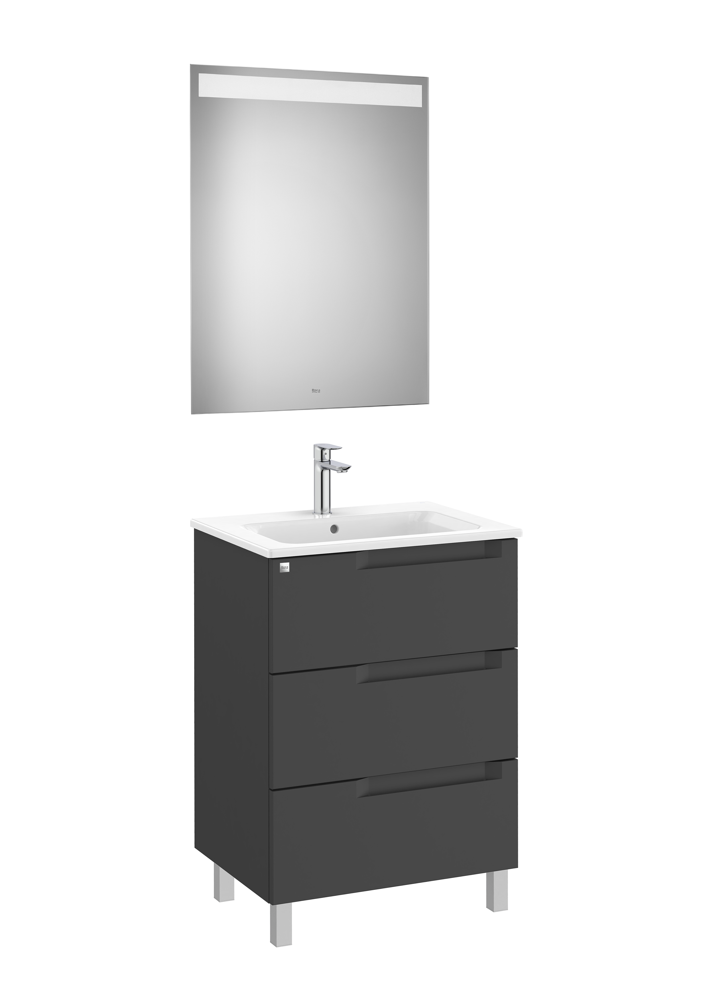 Aleyda pack 3 tiroirs 600 mm noir mat