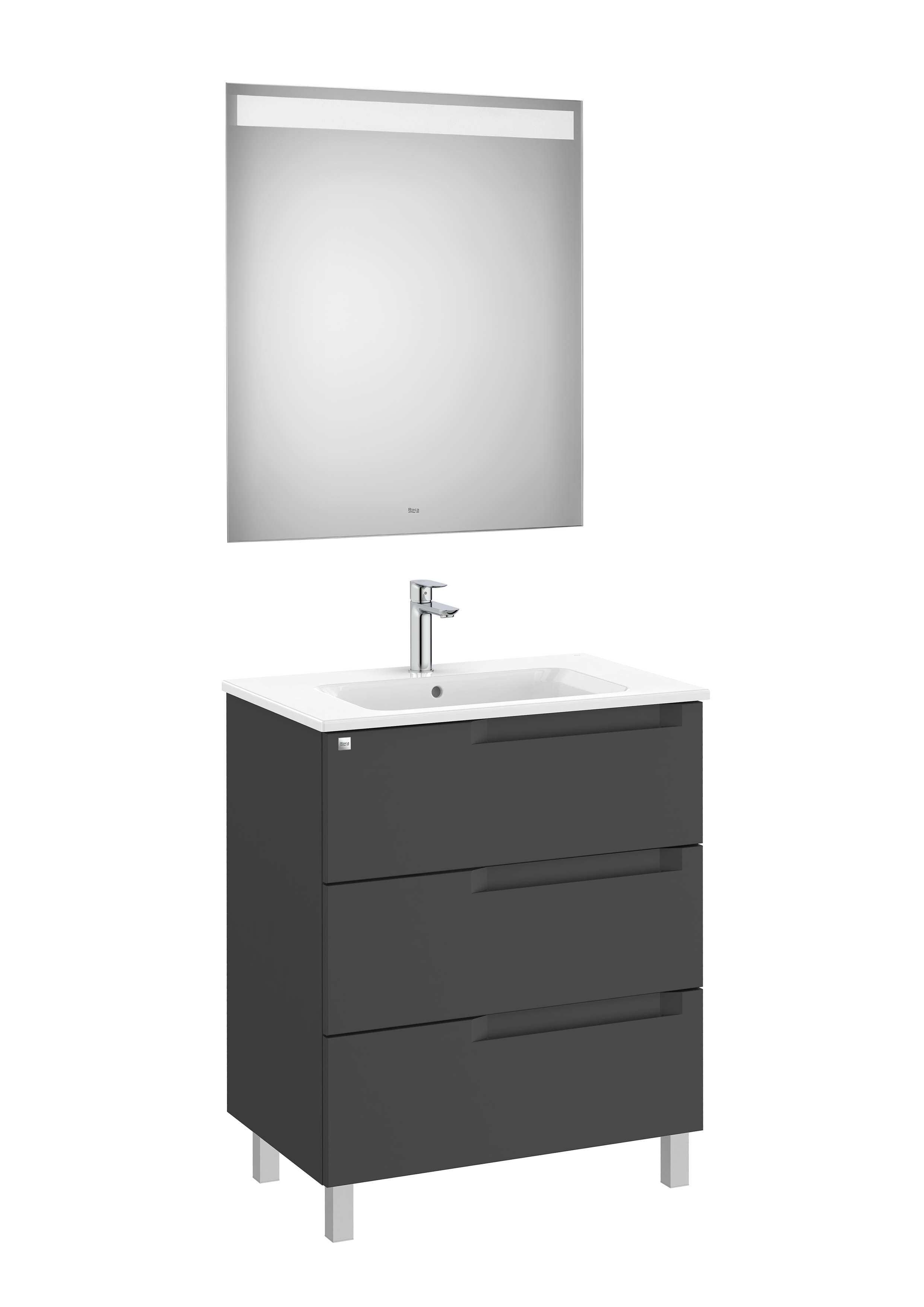 Aleyda pack 3 tiroirs 700 mm noir mat