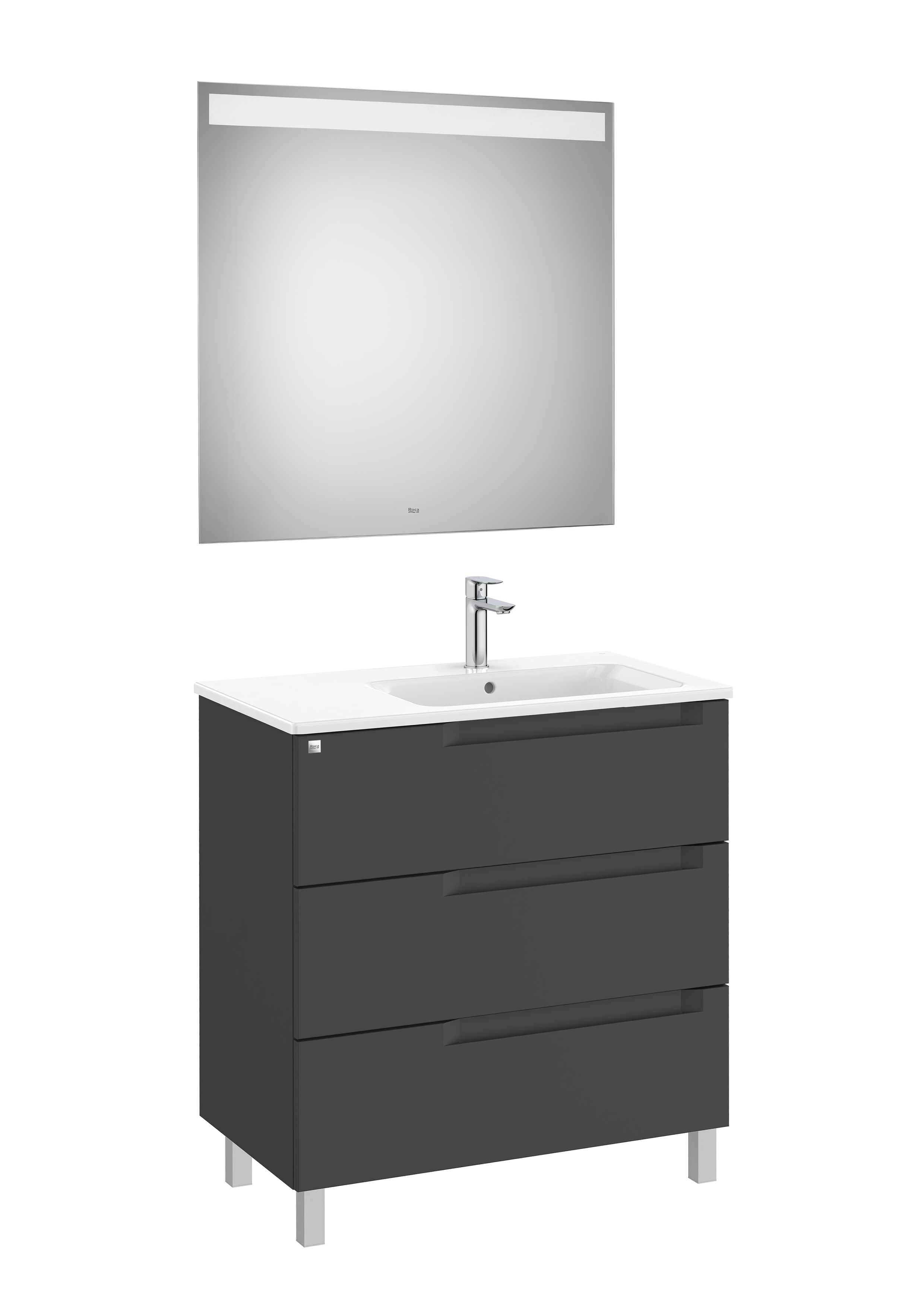 Aleyda pack 3 tiroirs lavabo à droite 800 mm noir mat