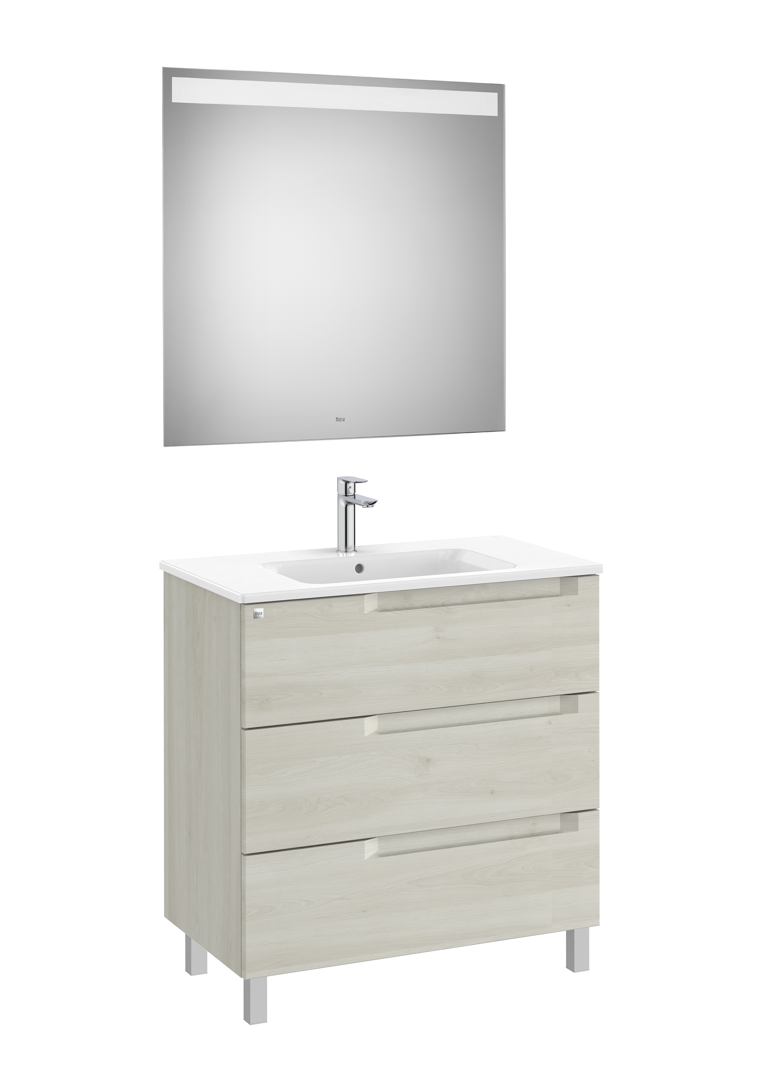 Aleyda pack 3 tiroirs 800 mm bois blanchi