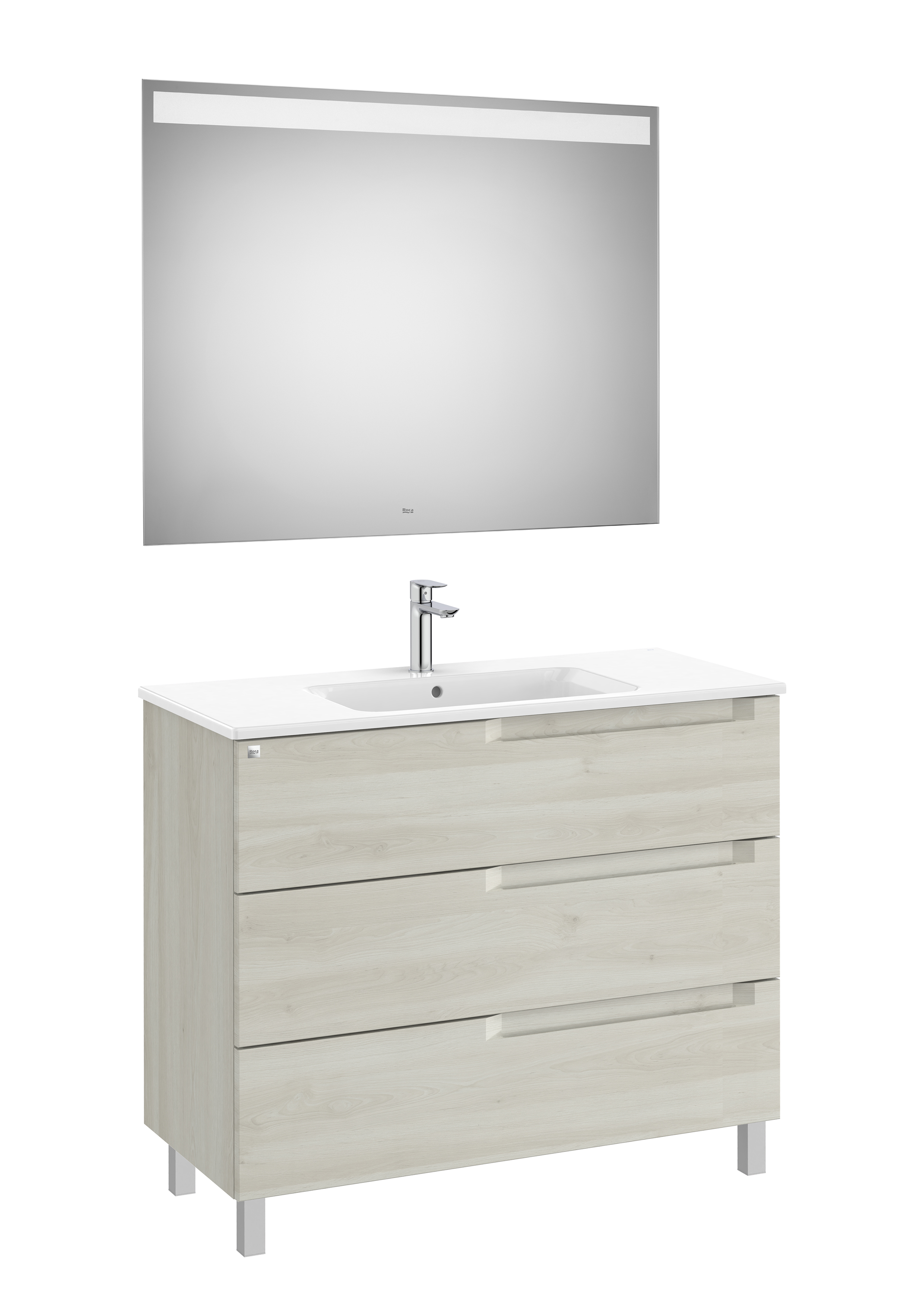 Aleyda pack 3 tiroirs 1000 mm bois blanchi