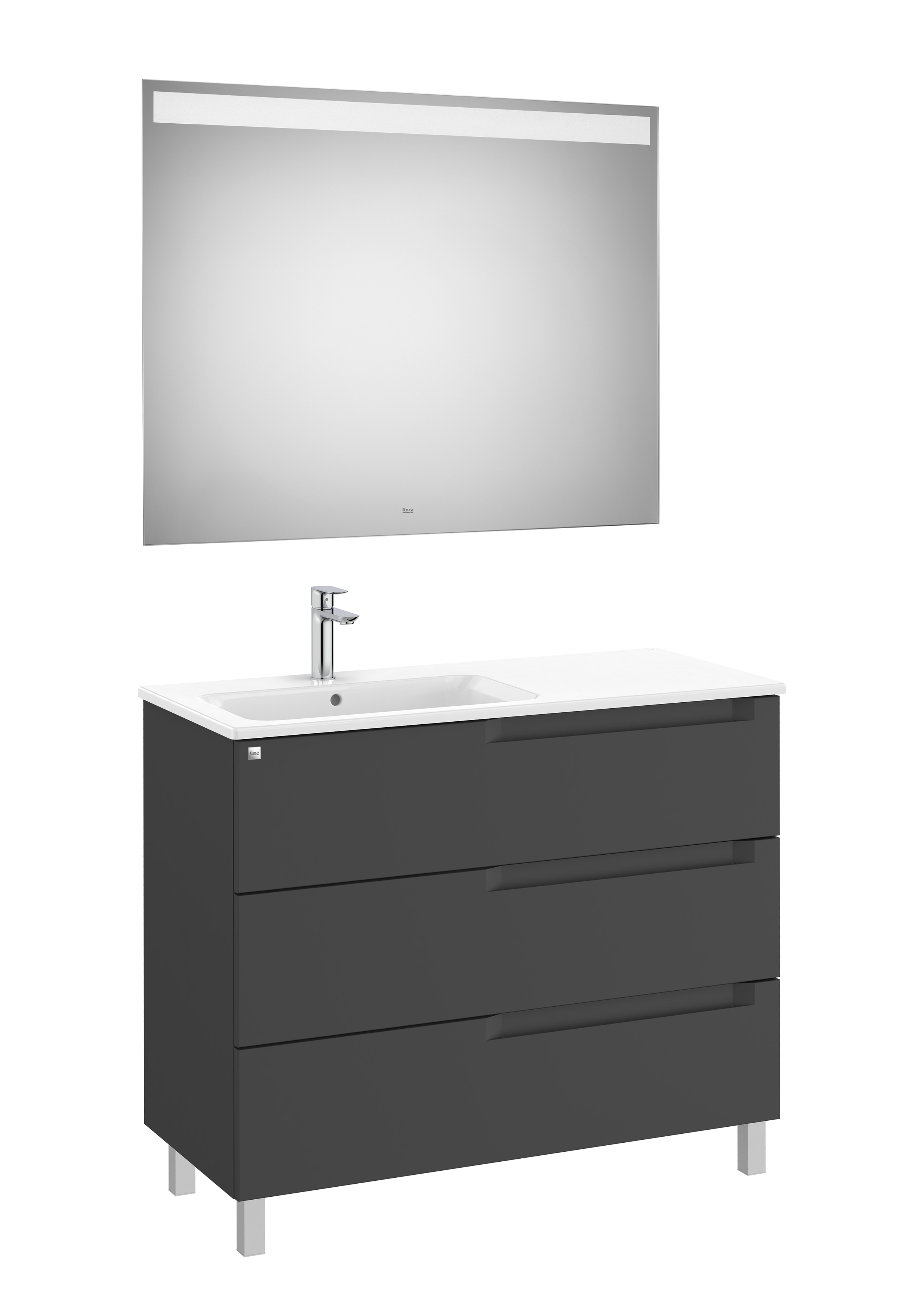 Aleyda pack 3 tiroirs lavabo à gauche 1000 mm noir mat