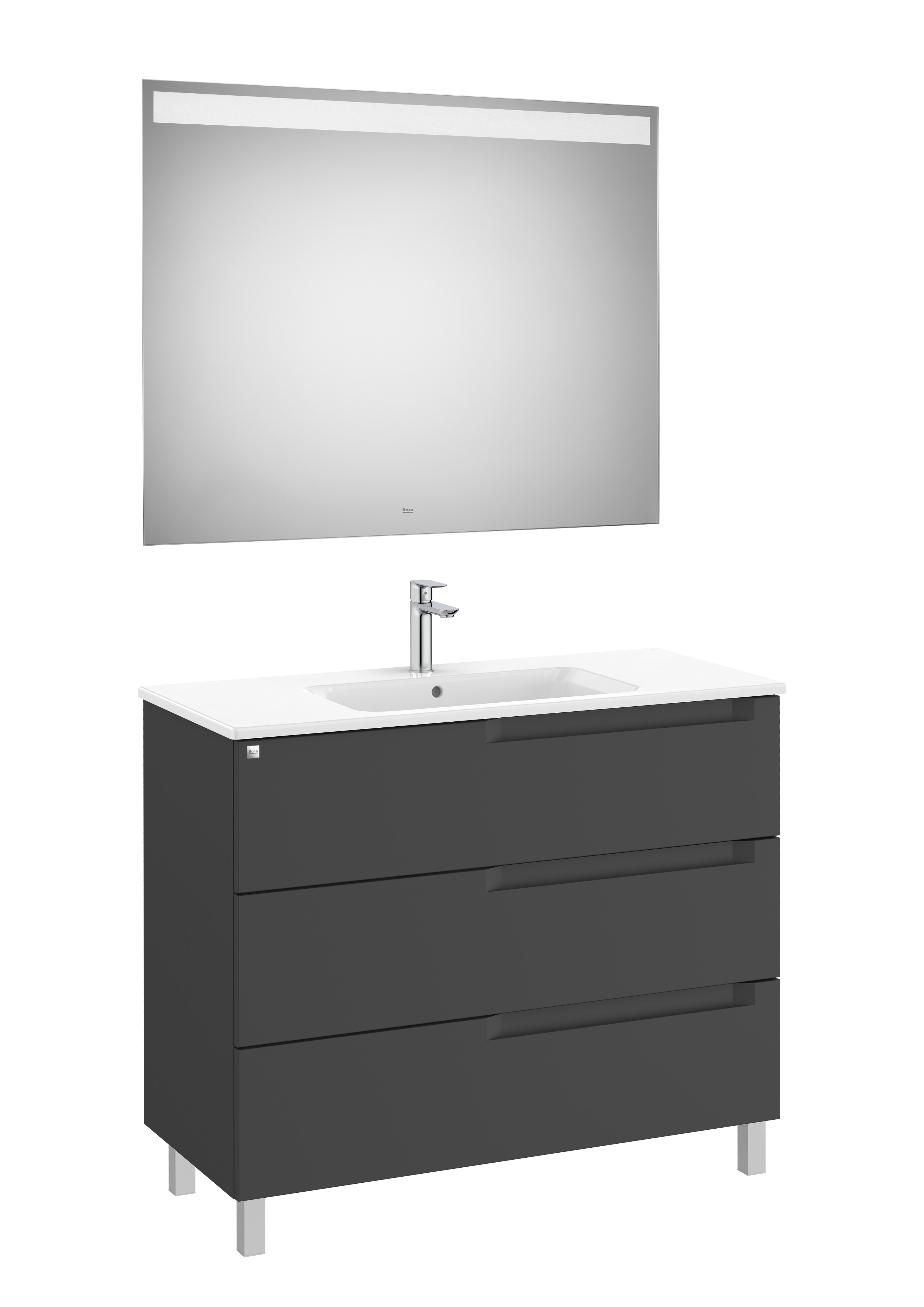 Aleyda pack 3 tiroirs 1000 mm noir mat